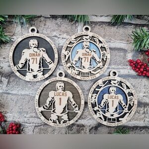 Personalized Hockey Player Christmas Ornament